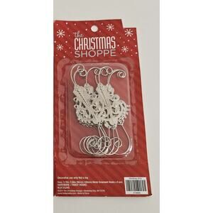 The Christmas Shoppe Fancy Silver Metal Ornament Hooks 8 Hooks